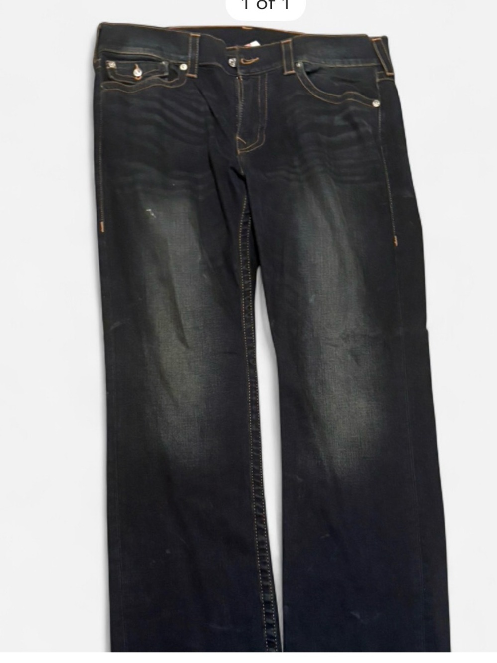 True Religion Men's Straight Jeans in Blue Wash